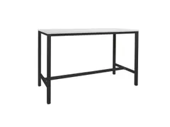 Domino Basic Statafel 180x80x110cm Wit blad, Onderstel Zwart