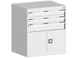 ladekast HxBxD 900x800x750mm 3laden RAL7035 front RAL7035