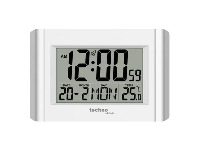 Wekker Technoline WS 8002 215x150x28mm zilver/wit