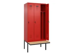locker met bank,voor scheiding van kleding,HxBxD 2120x900x815mm,3vak