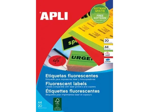 Apli Etiketten Fluorescerend 64x33.9mm Oranje