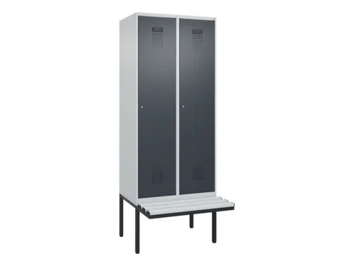 locker met bank,HxBxD 2120x800x815mm,2vak,vak B 400mm,cilinderslot
