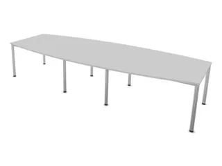vergadertafel,HxBxD 740x3600x1400mm,vatvormig,MP-lichtgrijs - 1