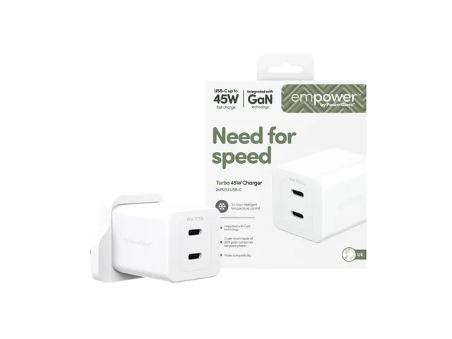 PanzerGlass empower by Turbo 45W Charger incl. 2 x USB-C | UK Pl