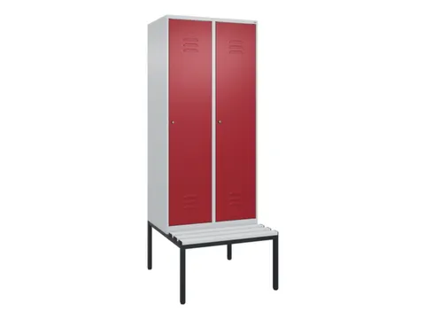 locker met bank,HxBxD 2120x800x815mm,2vak,vak B 400mm,cil.-slot