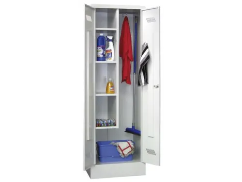 schoonmaakkast,RAL 7035,HxBxD 1850x600x500mm,links 4legborden