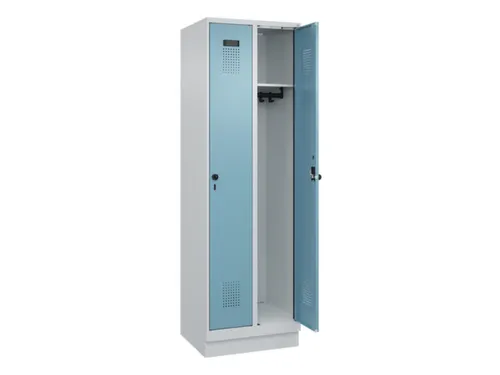 locker,HxBxD 1950x600x500mm,2vak,vak B 300mm,draaigrendel,sokkel