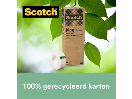 Plakband Scotch Magic 900 19mmx33m onzichtbaar mat 9 rollen
