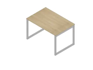 bureau,HxBxD 730x1200x800mm,blad eiken,sledeframe aluminium - 1