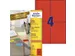 Gekleurde Etiketten Avery Zweckform 105x148mm A6 Rood 400 stuks