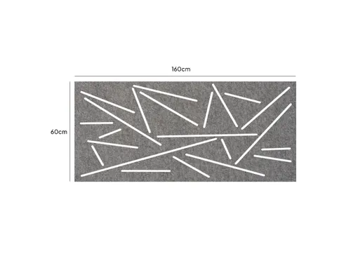 Akoestisch Bureaupaneel met patroon uitsnede 60x160cm Grijs