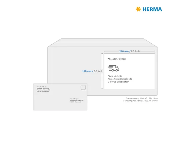 HERMA 10737 Etiketten gerecycled papier A4 210x148mm Wit 160 stuks