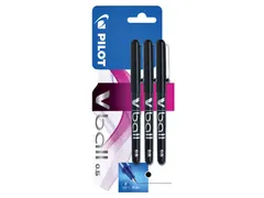 Rollerpen Pilot V-Ball 05 Fijne punt Zwart Blister à 3 stuks
