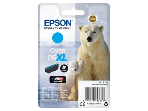 C13T26324012 Epson Xp Inkt Cyaan Hc 700 Pagina's 9,7Ml