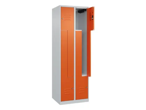 Z-garderobekast,HxBxD 1850x600x500mm,vak B 150/300mm,cil.-slot