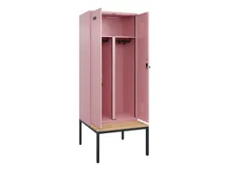 PBM-locker met bank,HxBxD 2120x800x815mm,2vak,vak B 400mm,draaigrendel