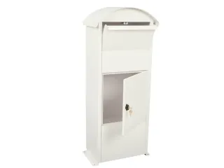 pakketbus,staal,mat wit,HxBxD 1100x410x265mm,inworp/uitname voor - 2