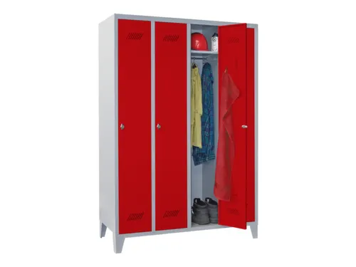 lockerkast,HxBxD 1850x1200x500mm,4vak,RAL7035,front RAL3000