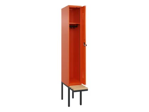 locker met bank,HxBxD 2120x300x815mm,1vak,vak B 300mm,draaigrendel