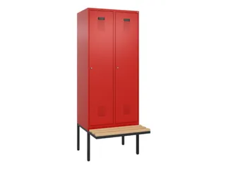 locker met bank,HxBxD 2120x800x815mm,2vak,vak B 400mm,cilinderslot - 2