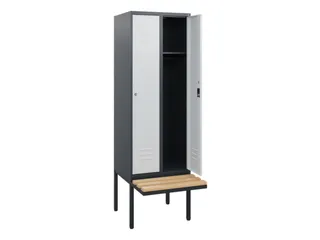 locker met bank,HxBxD 1950x600x815mm,2vak,vak B 300mm,cil.-slot - 2