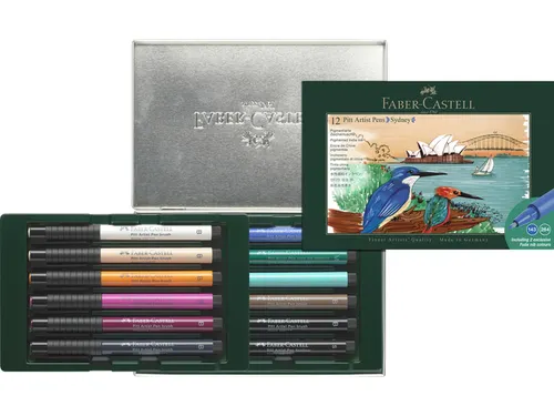 Tekenstift Faber-Castell Pitt Artist Pen Brush set 12 stuks Sydney
