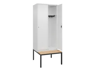 locker met bank,HxBxD 2120x800x815mm,2vak,vak B 400mm,cil.-slot - 2
