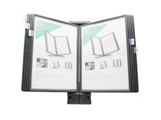 Bureaustandaard Quickfind Grijs Met 10 Tassen En 5 Tabs