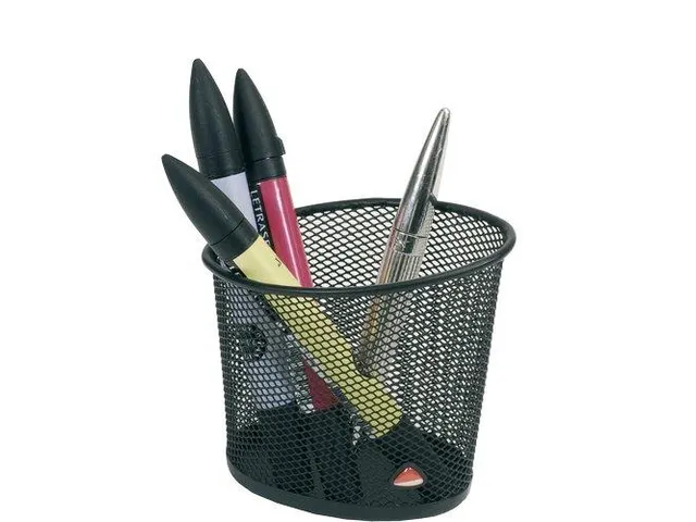Pennenpotje In Mesh Metaal, Zwart