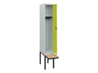 locker met bank,HxBxD 1950x300x815mm,1vak,vak B 300mm,cil.-slot - 2