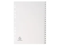 Tab. gerecycled PP A 4 bedrukt 1-20 grijs