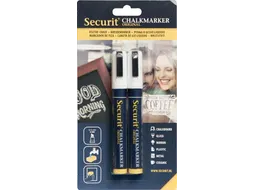 Securit Krijtmarker Medium Wit, Blister Met 2 Stuks