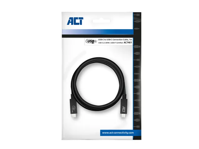 Kabel ACT USB 3.2 USB-C USB-IF gecertificeerd 1 meter