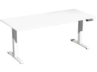Elektrisch ihv bureau,HxBxD 630-1280x1800x800mm,blad wit,T-voet wit - 1