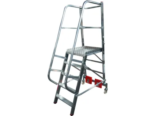 verrijdbare treden-platformladder,eenzijdig,5trede(n),stand H 1,1m