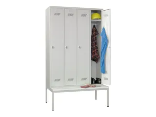 locker met bank,HxBxD 2150x1200x500mm,4vak,RAL7035,front RAL7035 - 2