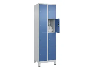 lockerkast,HxBxD 1950x600x500mm,2x4vakken,vak B 300mm,cil.-slot,voeten - 1
