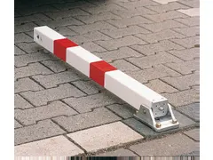 Afzetpaal Ronde Buis Ø 60mm Omlegbaar Driekantslot Kop Wit/Rood