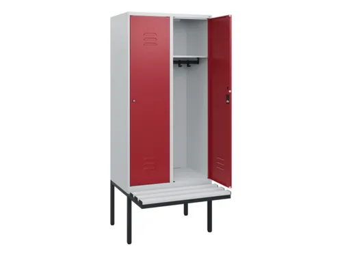 locker met bank,HxBxD 1950x800x815mm,2vak,vak B 400mm,cil.-slot