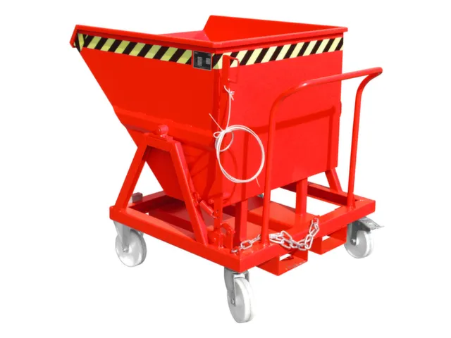 Kiepbak Staalplaat 1115x1010x1220mm Inh. 0.40m³ 1000kg Rood