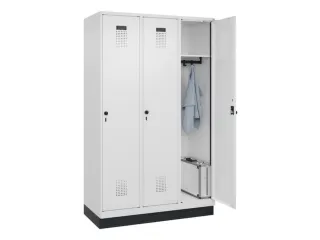 locker,HxBxD 1950x1200x500mm,3vak,vak B 400mm,draaigrendel,sokkel - 1