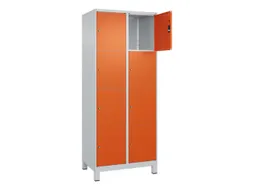 lockerkast,HxBxD 1950x800x500mm,2x4vakken,vak B 400mm,cil.-slot,voeten