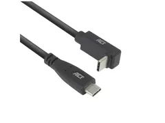Kabel ACT USB-C standaard naar USB-C hoek boven/beneden 10Gbps 2m