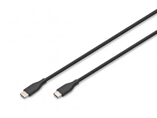 USB-C siliconen oplaadkabel USB-C USB-C 0,5m USB 2.0 60W zwart