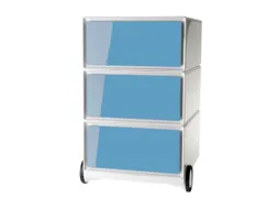 mobiel ladeblok,HxBxD 642x390x436mm,3lade(n),romp wit,front blauw