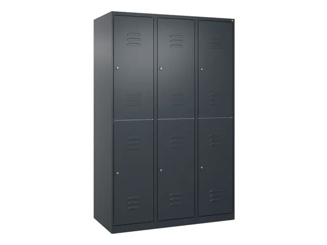dubbeldekse locker,HxBxD 1850x1200x500mm,3x2vak.,vak B 400mm,cil.-slot