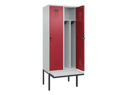locker met bank,voor scheiding van kleding,HxBxD 2120x800x815mm,2vak
