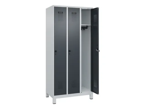 locker,HxBxD 1950x900x500mm,3vak,vak B 300mm,draaigrendel,voeten