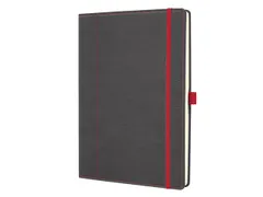 Notitieboek Conceptum A4 grijs-rood punt-gelijnd 194pag 80gr HC