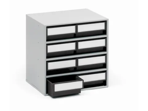 ESD-magazijnkast,HxBxD 395x400x300mm,8lade(n),laden zwart